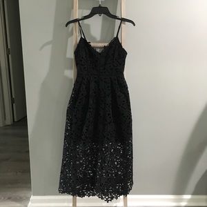 Black Lace Midi Dress